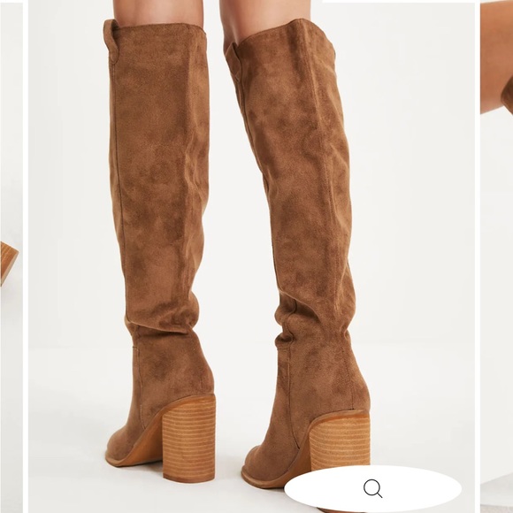 NIB slouchy tan/brown tall boots. Size 7.5. Just below the knee. - Picture 3 of 6